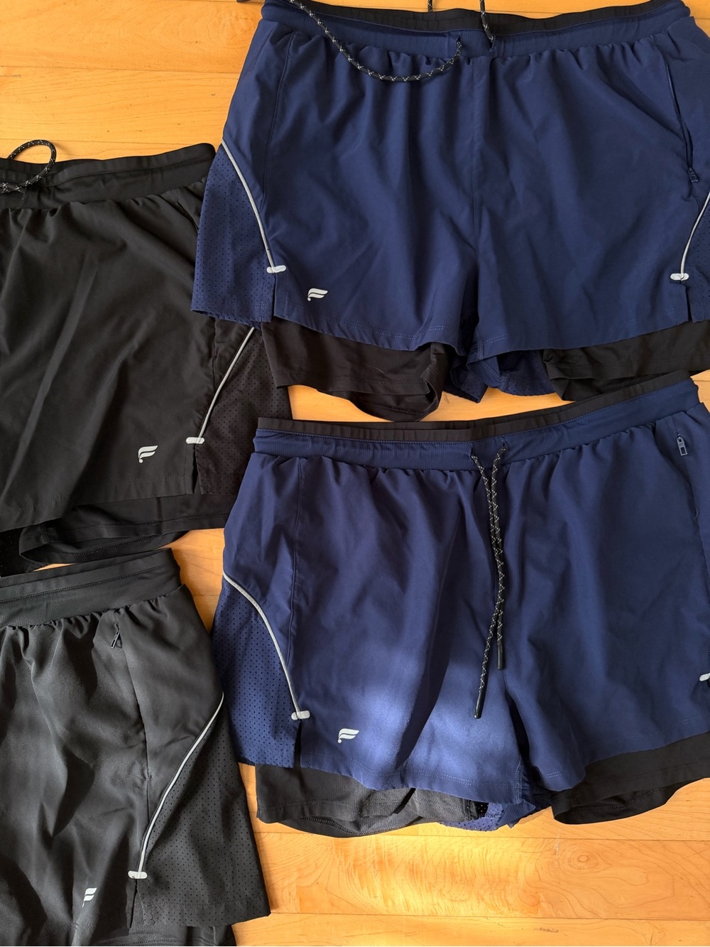 Fabletics Mens 2 in 1 Shorts XL 4 PAIRS